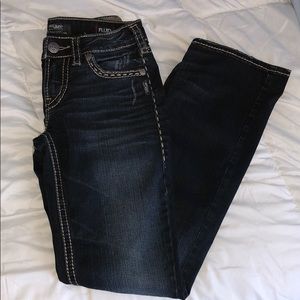 Silver brand dark wash boot cut jeans